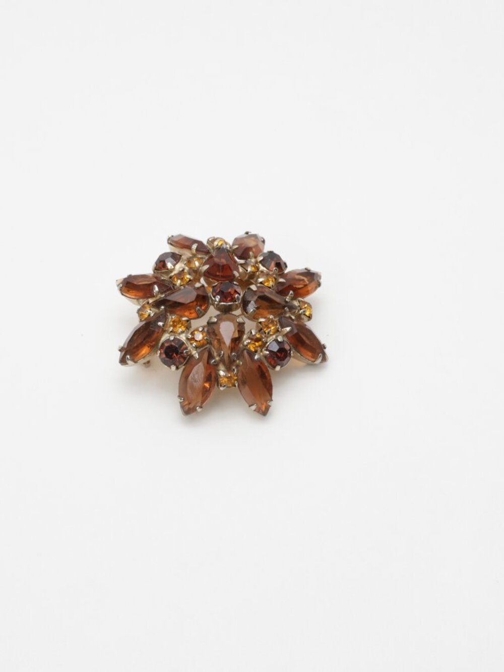 Vintage Mid-Century Rhinestone Brooch Pin – Juliana D&E Amber Stones